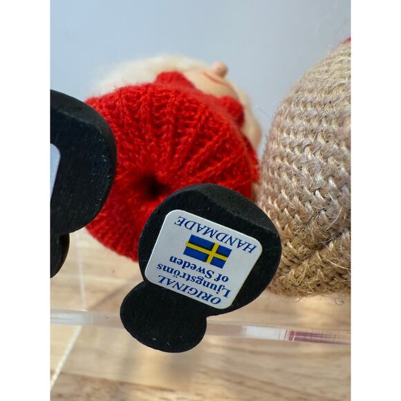 2 Ljungstroms Of Sweden Tomte Wooden Figures Santa & Mrs Claus JL - Picture 9 of 12